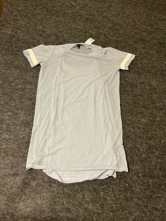 Forever 21 Dresses & Skirts - Forever 21 Light Blue Mesh Short Sleeve T-Shirt Dress Size XL